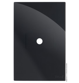 Placa Furo Horizontal 4x2 - RECTA Preto Black Gloss
